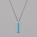 Pendentif barre en acier 316L avec turquoise personnalisable