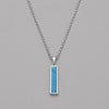 Pendentif barre en acier 316L avec turquoise personnalisable