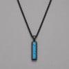 Pendentif barre en acier 316L avec turquoise personnalisable
