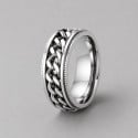 Personalisierter Herrenring aus Stahl – Drehbarer Anti-Stress-Ring mit Kettendesign