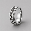 Bague homme acier chaine tournant anti stress personnalisable
