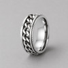 M Bague homme acier chaine tournant anti stress personnalisable