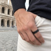 M Bague homme acier chaine tournant anti stress personnalisable