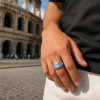 Anello Uomo in Acciaio Sigillo Zirconio