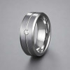 Bague homme anneau tungstene sertie zirconium