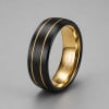D Bague personnalisee homme tungstene dome rainure mat brosse