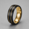 D Bague personnalisee homme tungstene dome rainure mat brosse