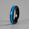 Bague personnalisee anneau homme femme tungstene turquoise