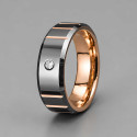 Bague alliance tungstene brossé zirconium
