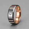 Bague alliance tungstene brossé zirconium
