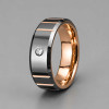 Bague alliance tungstene brossé zirconium