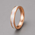 Bague homme anneau carbure de tungstene serti abalone nacre