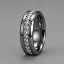 Bague mariage tungstene zirconium finition miroir alliance personnalisable