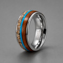 Bague mariage tungstène lignes bois