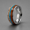 Bague mariage tungstène lignes bois