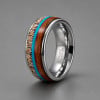 Bague mariage tungstène lignes bois