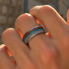 Bague mariage tungstène lignes bois