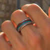 Bague mariage tungstène lignes bois