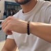 Bracelet en pierres naturelles onyx et œil de tigre pour homme et femme