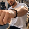 Bracelet en pierres naturelles onyx et œil de tigre pour homme et femme
