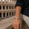 Bracelet acier homme symbole yin yang harmonie magnetique