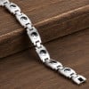 Bracelet acier homme symbole yin yang harmonie magnetique