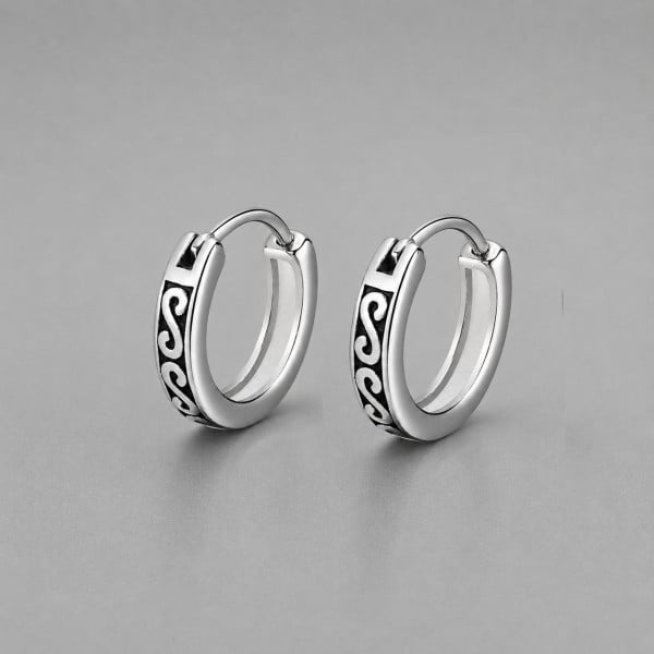 Boucles d'oreilles créoles en acier 316L motif celtique