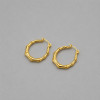 Boucles d'oreilles créoles en acier 316L plaqué or style bambou