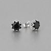 Boucles d'oreilles homme clous acier zirconium - paire