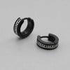 Boucles d'oreilles créoles en acier 316L noir avec runes vikings