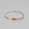 D Bracelet couple personnalisable gourmette chaine acier zirconium