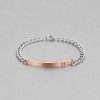 D Bracelet couple personnalisable gourmette chaine acier zirconium