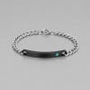 N Bracelet couple personnalisable gourmette chaine acier zirconium