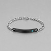 D Bracelet couple personnalisable gourmette chaine acier zirconium