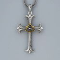 Pendentif homme croix oeil de la providence argent massif
