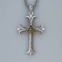 Men's Sterling Silver eye of providence Cross Pendant