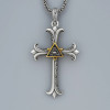 Pendentif homme croix oeil de la providence argent massif