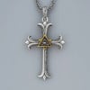 Pendentif homme croix oeil de la providence argent massif