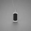 Pendentif plaque militaire Dog Tag en acier 316L avec fibre de carbone personnalisable