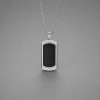 Pendentif plaque militaire Dog Tag en acier 316L avec fibre de carbone personnalisable