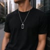 Pendentif plaque militaire Dog Tag en acier 316L avec fibre de carbone personnalisable