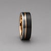 8mm Bague personnalisee tungstene noir rainure alliance homme femme