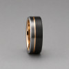 6mm Bague personnalisee tungstene noir rainure alliance homme femme