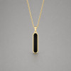Pendentif personnalise collier homme femme couple barre resine noir acier personnaliser
