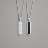 Pendentif personnalise collier homme femme couple barre resine noir acier personnaliser