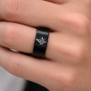 Bague homme anneau carbure tungstene noir bleu personnalisable