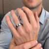 Customizable hammered tungsten men's wedding ring