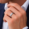 6mm Bague mariage homme tungstene martelee personnalisable