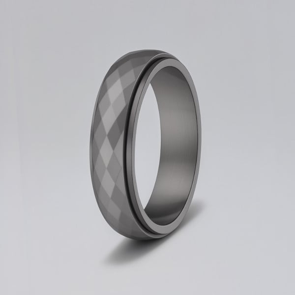 N Bague anneau tournant antistress acier facetté
