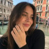 Customizable 925 Silver Engagement Ring Set with Zircons